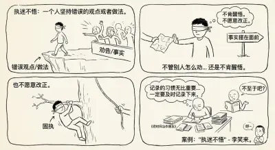 执迷不悟坚持错误观点